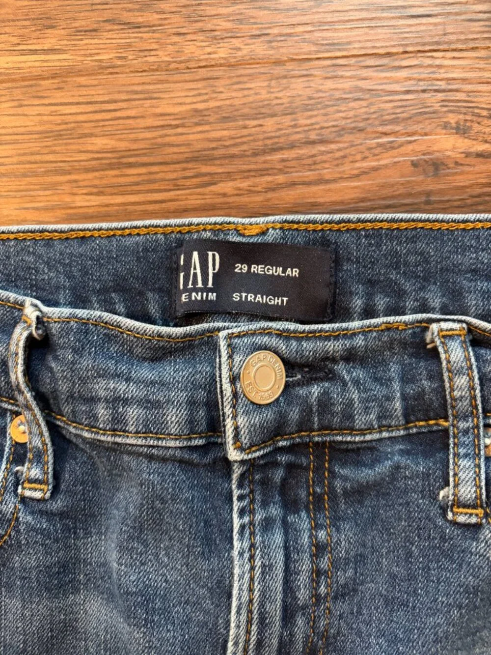 GAP blue jeans 29 straight leg high waist - Picture 8 of 10